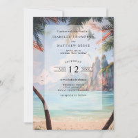 Watercolor Thaïlande Mariage de plage tropicale