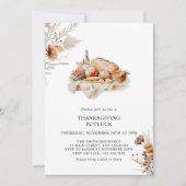 Invitation Watercolor Thanksgiving Potluck Soirée (Devant)