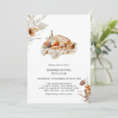 Invitation Watercolor Thanksgiving Potluck Soirée (Debout devant)