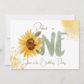Invitation Watercolor tournesol premier anniversaire Invitati (Devant)
