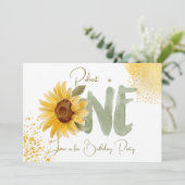 Invitation Watercolor tournesol premier anniversaire Invitati (Debout devant)