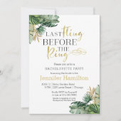 Invitation Watercolor Tropical Bachelorette Party (Devant)