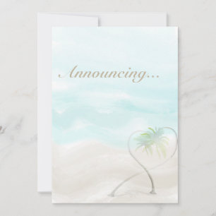 Invitation Watercolor Tropical Beach Mariage Annouement