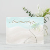 Invitation Watercolor Tropical Beach Mariage Annouement (Debout devant)