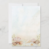 Invitation Watercolor Tropical Beach Seashells Mariage (Dos)