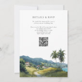 Invitation Watercolor Tropical Caribbean QR Code Wedding (Dos)