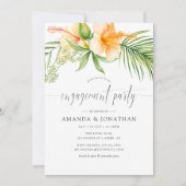 Invitation Watercolor Tropical Floral Beach Engagement Party (Devant)