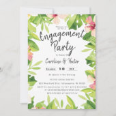 Invitation Watercolor Tropical Floral Engagement Party (Devant)
