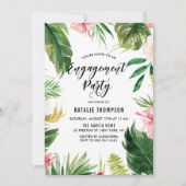 Invitation Watercolor Tropical Floral Frame Engagement (Devant)