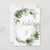 Invitation Watercolor Tropical Leaves Greenery  (Devant)