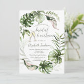 Invitation Watercolor Tropical Leaves Greenery  (Debout devant)