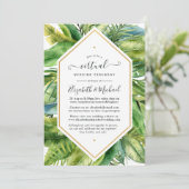 Invitation Watercolor Tropical Online Mariage virtuel (Debout devant)