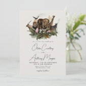 Invitation Watercolor Tropical Safari Mariage Jungle (Debout devant)