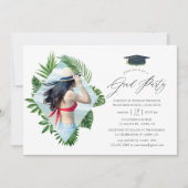 Invitation Watercolor Tropical Summer Beach Graduation Party (Devant)