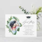 Invitation Watercolor Tropical Summer Beach Graduation Party (Debout devant)