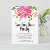 Invitation Watercolor Tropics Graduation Party (Debout devant)