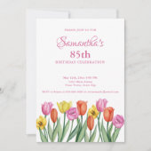 Invitation Watercolor Tulips 85e anniversaire (Devant)