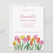Invitation Watercolor Tulips Bridal Shower  (Devant)