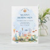 Invitation Watercolor under the sea (Debout devant)