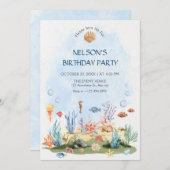 Invitation Watercolor under the sea (Devant / Derrière)