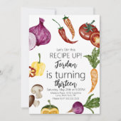 Invitation Watercolor Vegetables Cuisine Restaurant Anniversa (Devant)