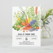 Invitation Watercolor Veggie Patch Anniversaire (Debout devant)