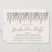 Invitation Watercolor Vines Cream Graduation Party (Devant)