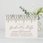 Invitation Watercolor Vines Cream Graduation Party (Debout devant)