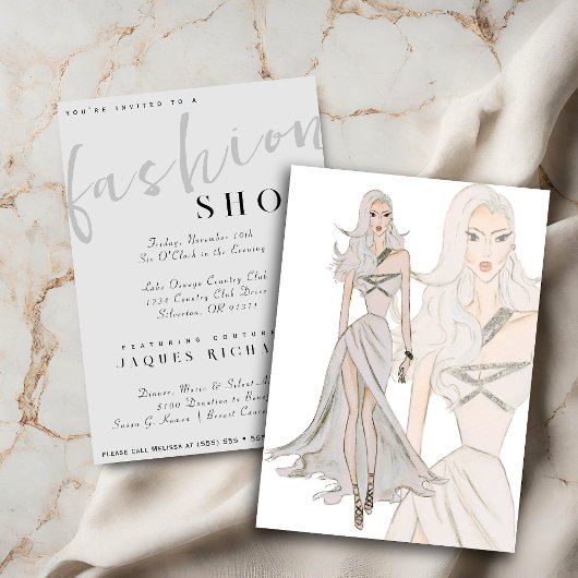 Invitation Watercolor Vogue Couture Mode Show