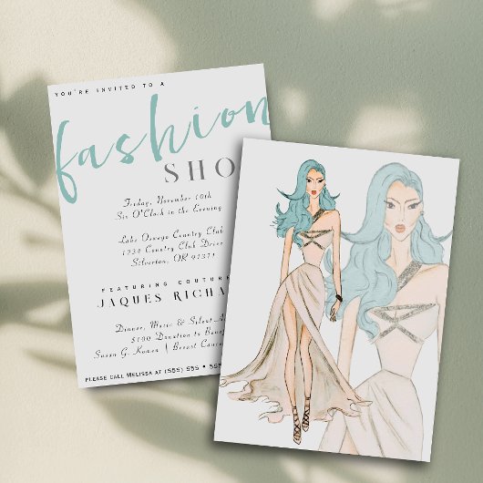 Invitation Watercolor Vogue Couture Mode Show