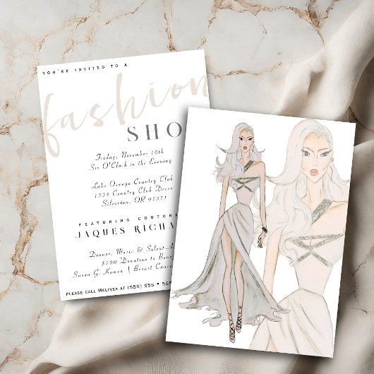 Invitation Watercolor Vogue Couture Mode Show