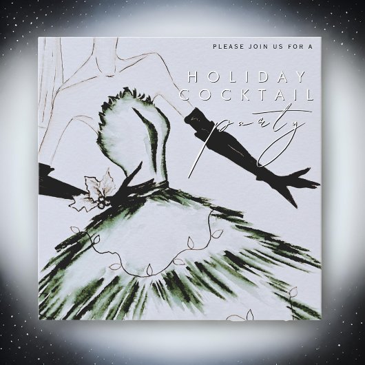 Invitation Watercolor Vogue Mode Vacances Cocktail Party