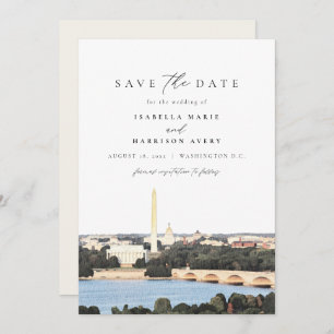 Invitation Watercolor Washington Monument DC Enregistrer la d
