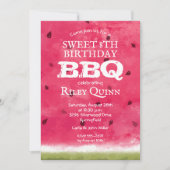 Invitation Watercolor Watermelon fête d'anniversaire (Devant)