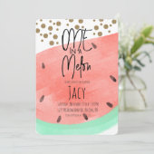 Invitation Watercolor Watermelon Laver Faux Parties scintilla (Debout devant)