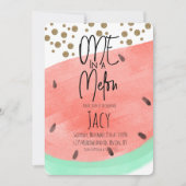 Invitation Watercolor Watermelon Laver Faux Parties scintilla (Devant)