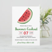 Invitation Watercolor Watermelon Summer Cookparty (Debout devant)