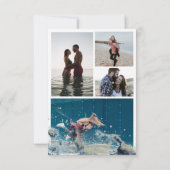 Invitation Watercolor Waves Collage Photo Enregistrer la date (Dos)