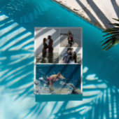 Invitation Watercolor Waves Collage Photo Enregistrer la date