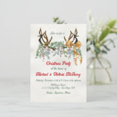Invitation Watercolor Western Antler Noël Party (Debout devant)