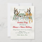 Invitation Watercolor Western Antler Noël Party (Devant)
