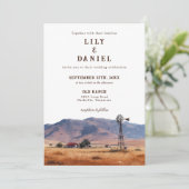 Invitation Watercolor Western Cowboy Ranch All In One Wedding (Debout devant)