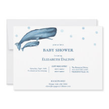 Watercolor Whales Ocean Baby shower