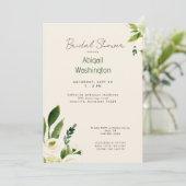 Invitation Watercolor White Floral Cream Bridal Show (Debout devant)