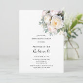Invitation Watercolor White Peonies Bridesmaids Luncheon (Debout devant)