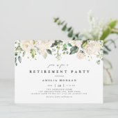 Invitation Watercolor White Rose & Hydrangea Retraite Party (Debout devant)