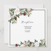 Invitation Watercolor White Roses With Cranberry Flowers (Dos)