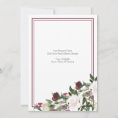 Invitation Watercolor White Roses with Cranberry Wedding (Dos)