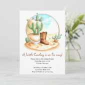 Invitation Watercolor Wild West Boy Baby shower (Debout devant)