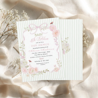 Invitation Watercolor Wildflower  Baby in Bloom Baby shower